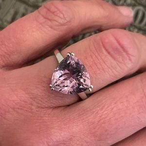 Solid sterling silver 925 stamped purple topaz size 7 ring